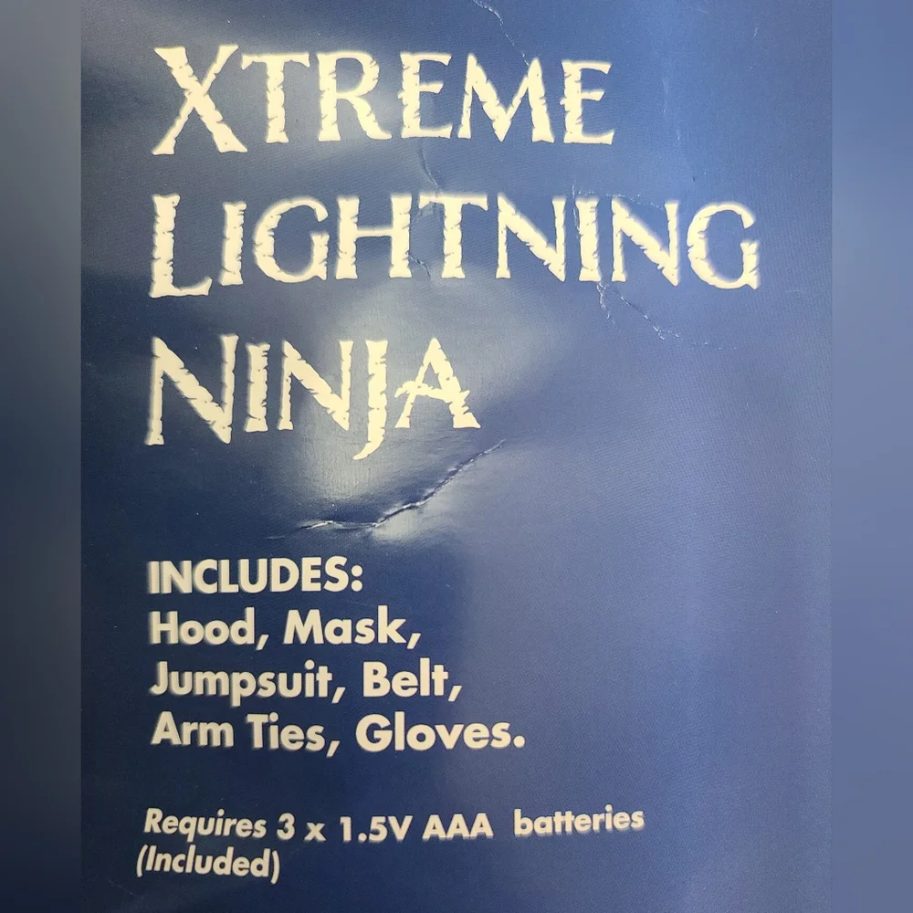 Black and Blue Ninja Costume W/Light Up Talking Mask Cosplay dress up 12/14